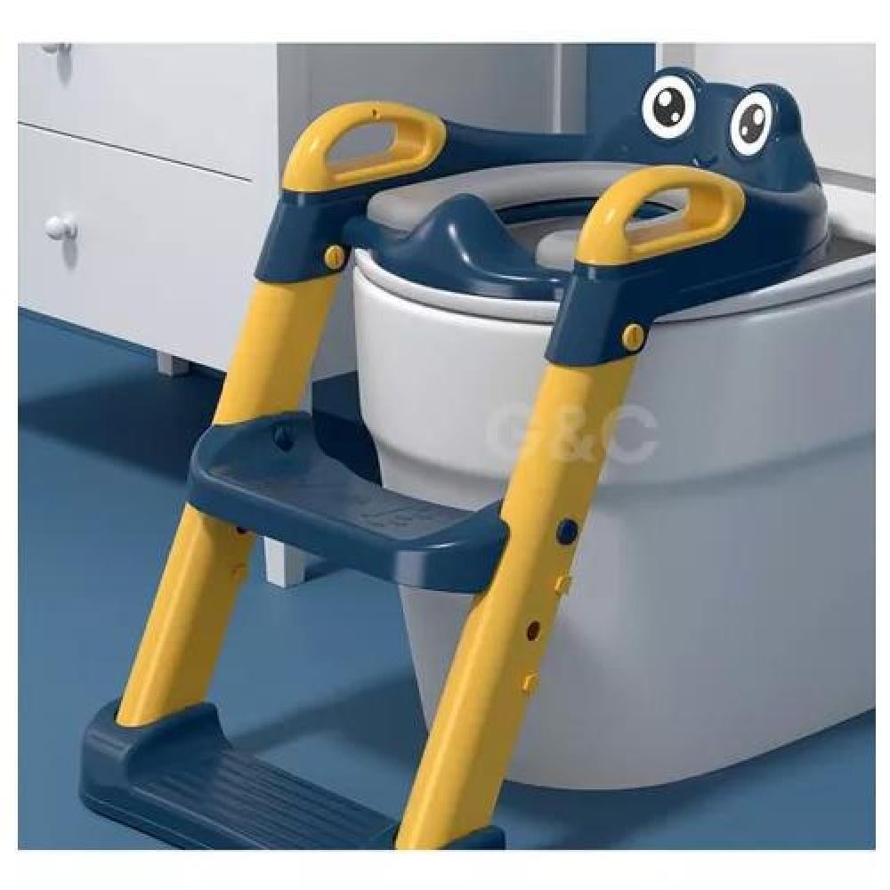 ASIENTO PEL15 ENTRENADOR BAÑO CON ESCALERA Y AGARRADERA NIÑOS AZUL AMARILLO - 3