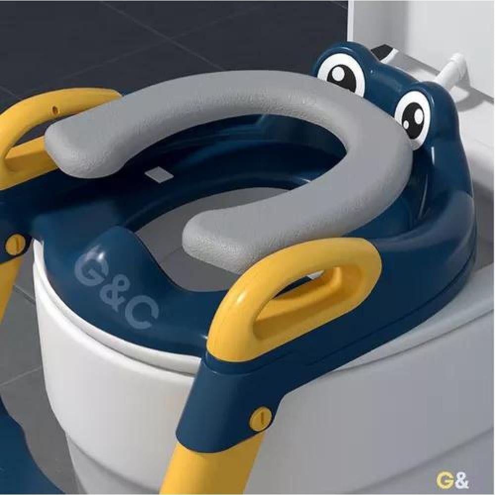 ASIENTO PEL15 ENTRENADOR BAÑO CON ESCALERA Y AGARRADERA NIÑOS AZUL AMARILLO - 5