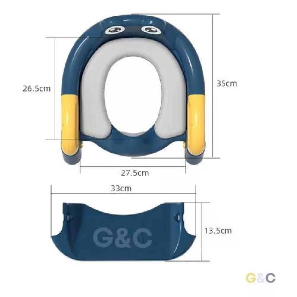 ASIENTO PEL15 ENTRENADOR BAÑO CON ESCALERA Y AGARRADERA NIÑOS AZUL AMARILLO - 6