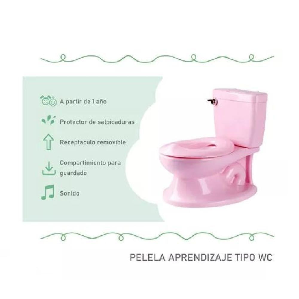 PELELA PEL12 APRENDIZAJE TIPO WC SONIDO CISTERNA COLORES METINCA ROSADO - 3