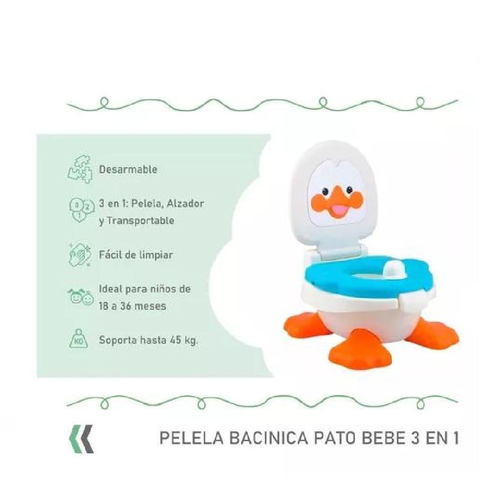 PELELA PEL5 BACINICA PATO BEBÉ 3 EN 1 NIÑO O NIÑA METINCA MULTICOLOR - 3