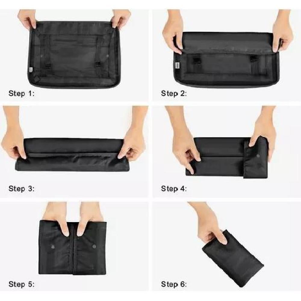 BOLSAS VIAJE 8 EN 1 ORGANIZADORAS VIAJE MALETA NEGRO ACERO - 6