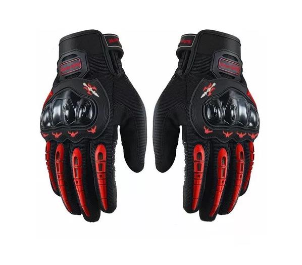 GUANTES MOTO ARMAD GEAR TOUCH CUERO TELA IMPERMEABLE ROJO TALLA L - 3