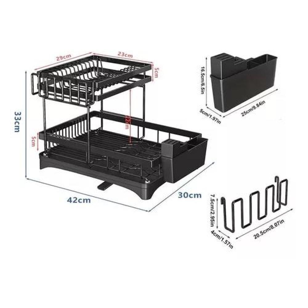 ESCURRIDOR DE PLATO 2 NIVELES SECADOR DESMONTABLE INOXIDABLE - 1