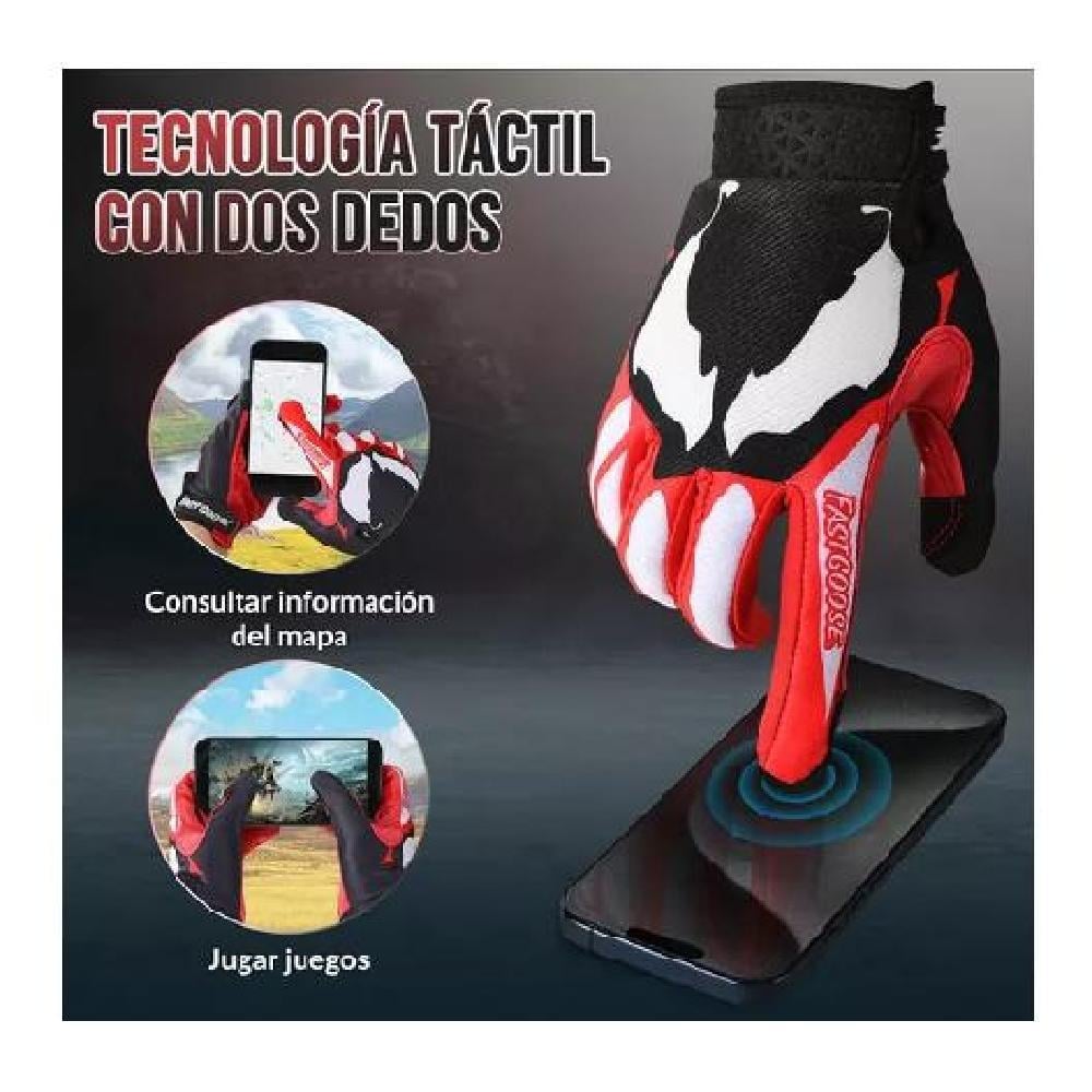 GUANTES DE MOTO CON PANTALLA TÁCTIL PARA HOMBRE MUJER TALLA L COLOR ROJO - 2
