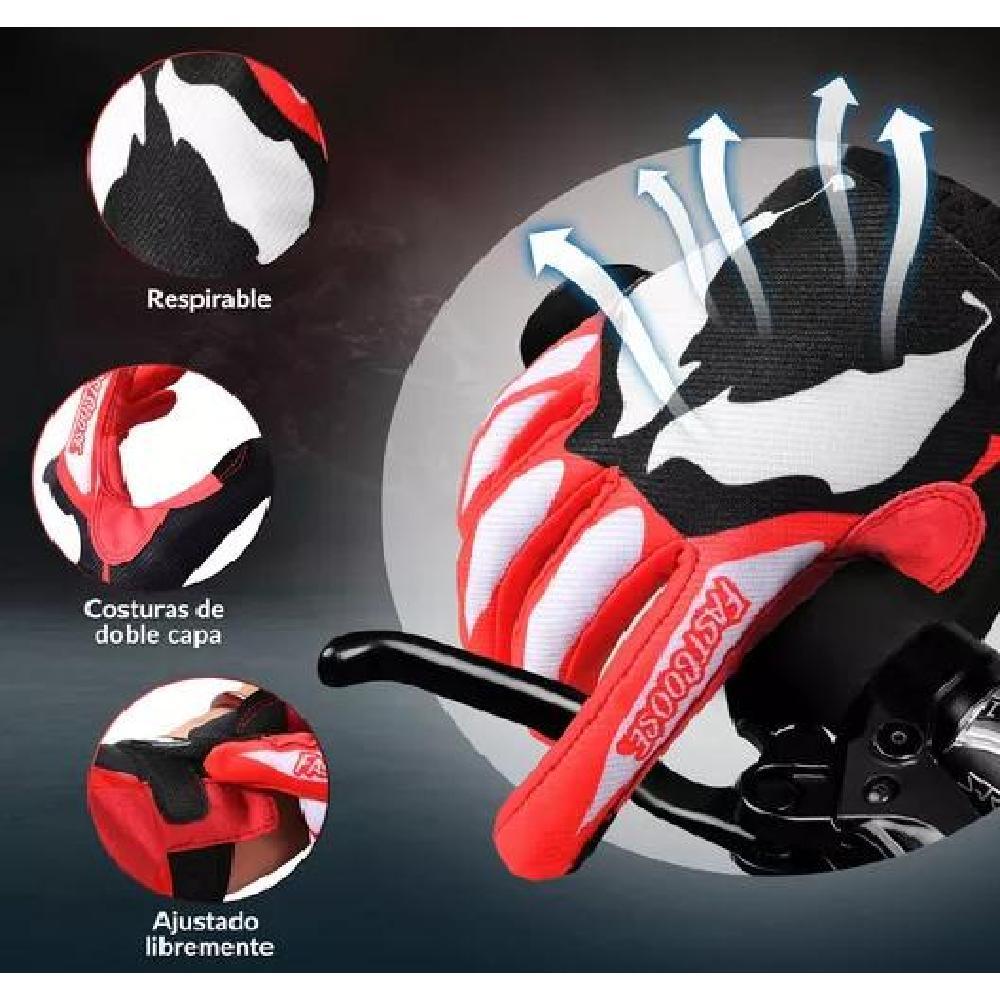 GUANTES DE MOTO CON PANTALLA TÁCTIL PARA HOMBRE MUJER TALLA L COLOR ROJO - 3