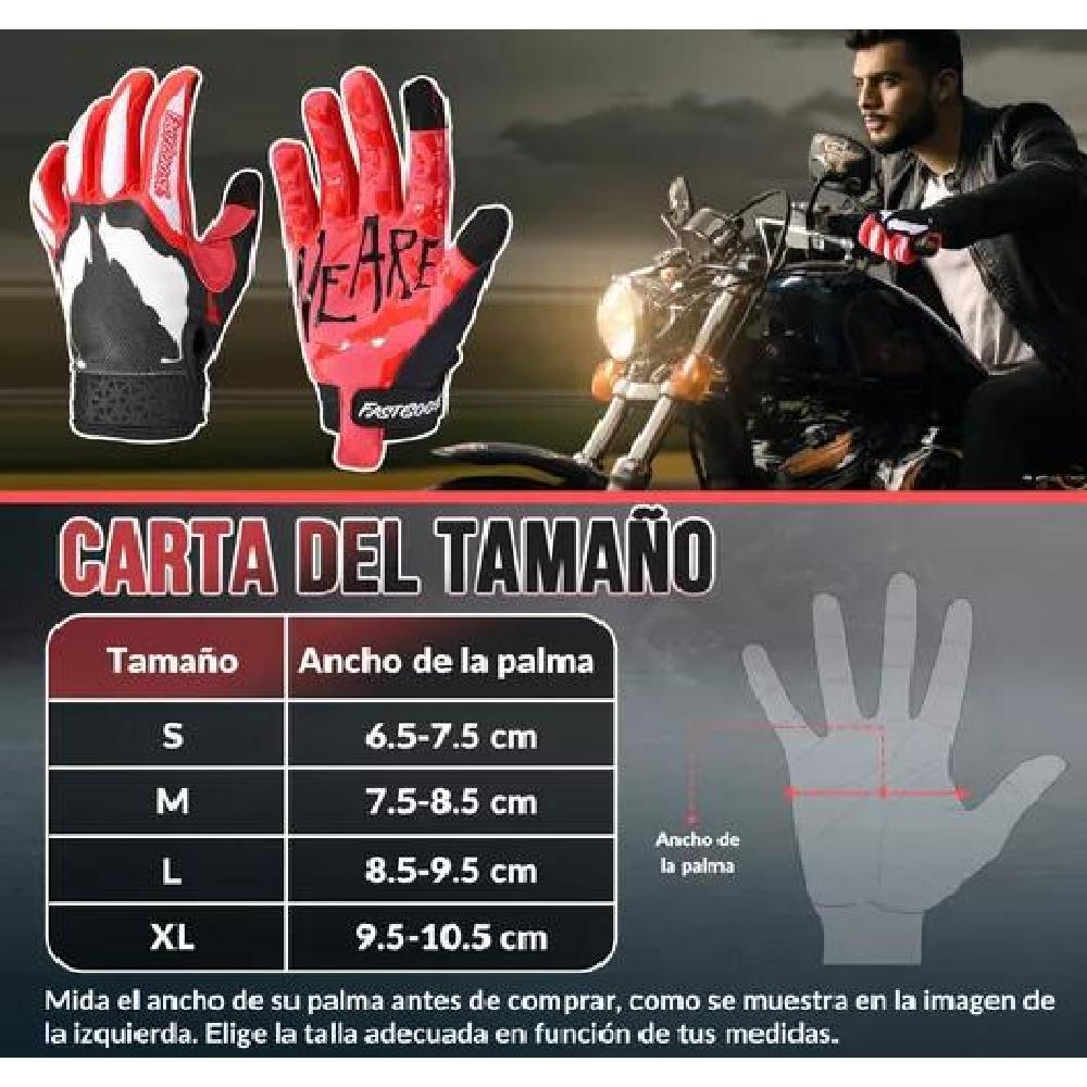 GUANTES DE MOTO CON PANTALLA TÁCTIL PARA HOMBRE MUJER TALLA L COLOR ROJO - 6