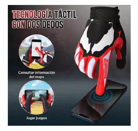 GUANTES DE MOTO CON PANTALLA TÁCTIL PARA HOMBRE MUJER TALLA L COLOR ROJO - 9