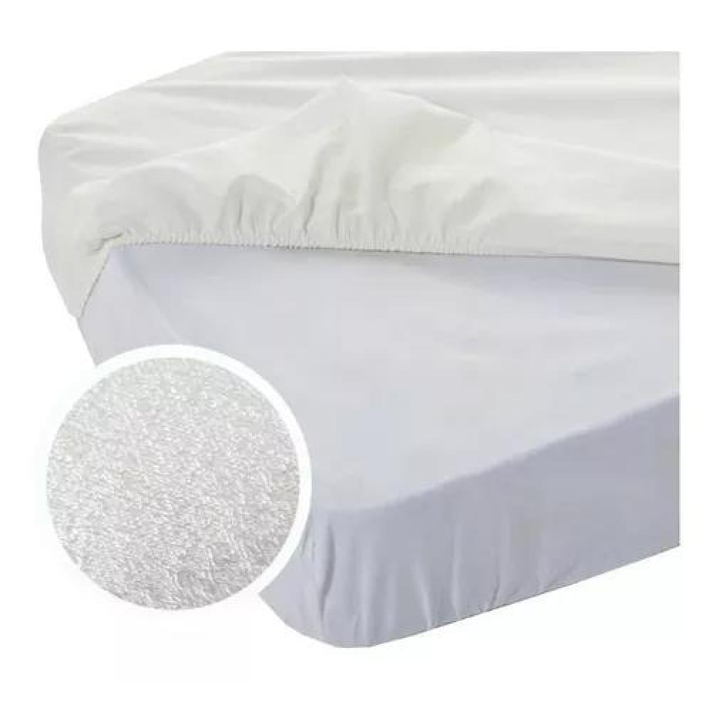 CUBRECOLCHÓN 1 PLAZA BLANCO IMPERMEABLE 190X90+25 CM - 1