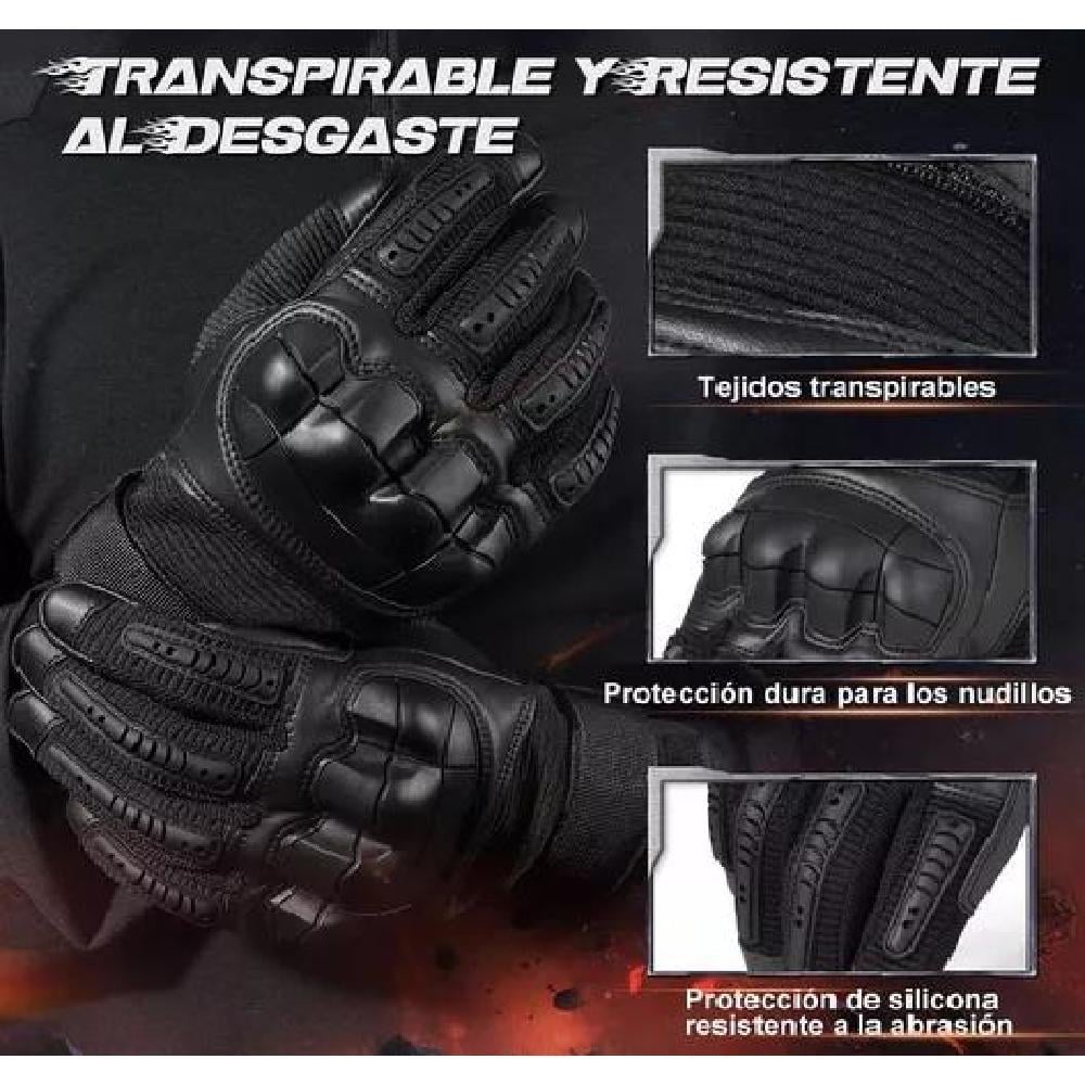 GUANTES DE CUERO CON PANTALLA TÁCTIL PARA MOTOCICLETA TALLA L - 3