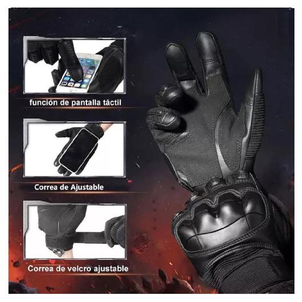 GUANTES DE CUERO CON PANTALLA TÁCTIL PARA MOTOCICLETA TALLA L - 4