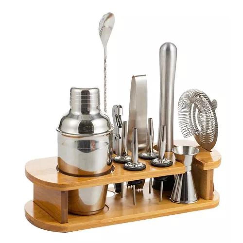 KIT DE UTENSILIOS DE COCTELERÍA CON COCTELERA 750 ML 12 PZS - 1