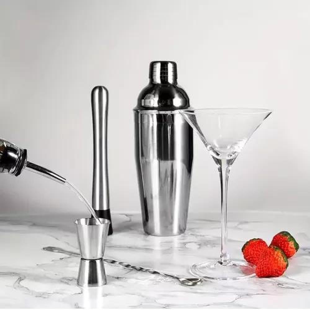 KIT DE UTENSILIOS DE COCTELERÍA CON COCTELERA 750 ML 12 PZS - 6