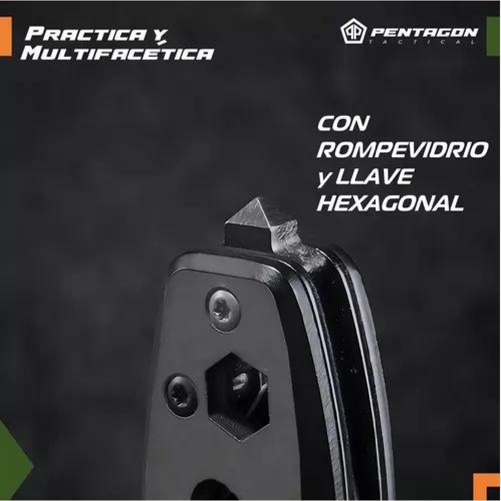 CUCHILLO TÁCTICO NAVAJA PENTAGON CAZA SUPERVIVENCIA CAMPING COLOR BONES ACERO - 5