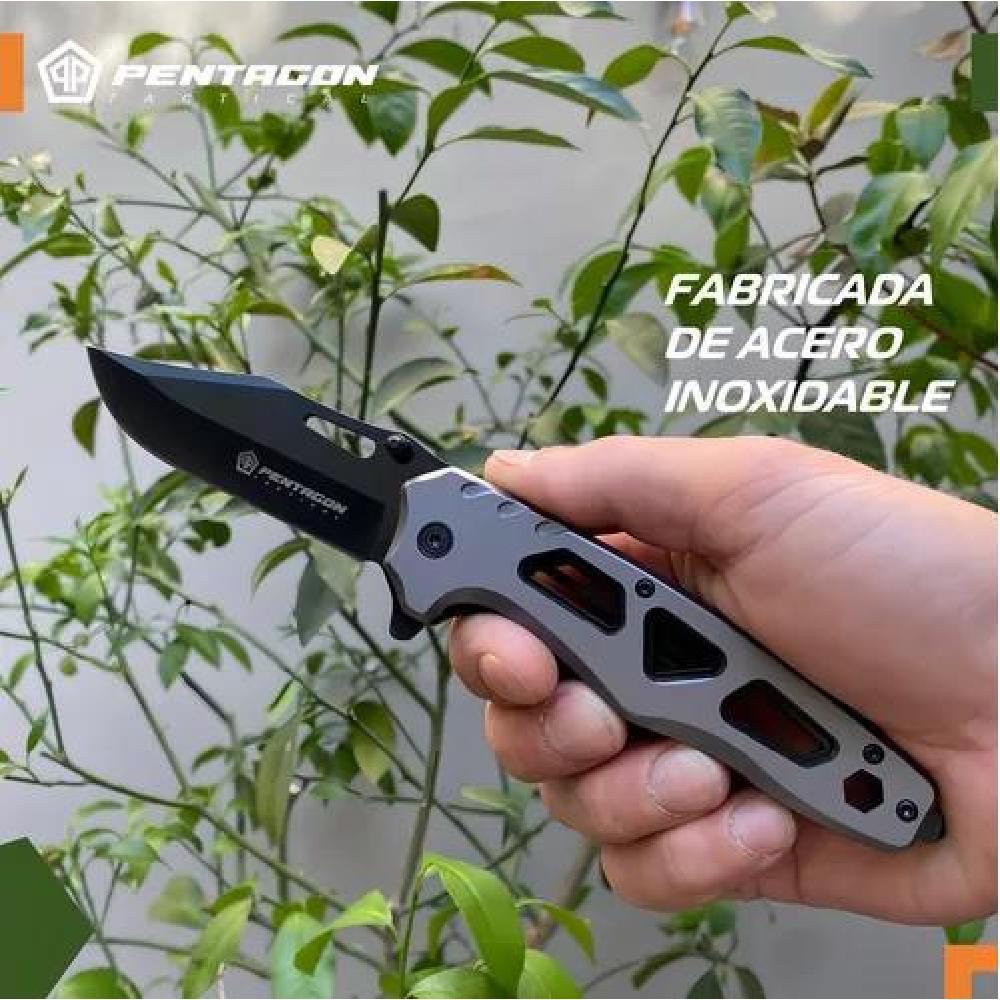 CUCHILLO TÁCTICO NAVAJA PENTAGON CAZA SUPERVIVENCIA CAMPING COLOR BONES ACERO - 6