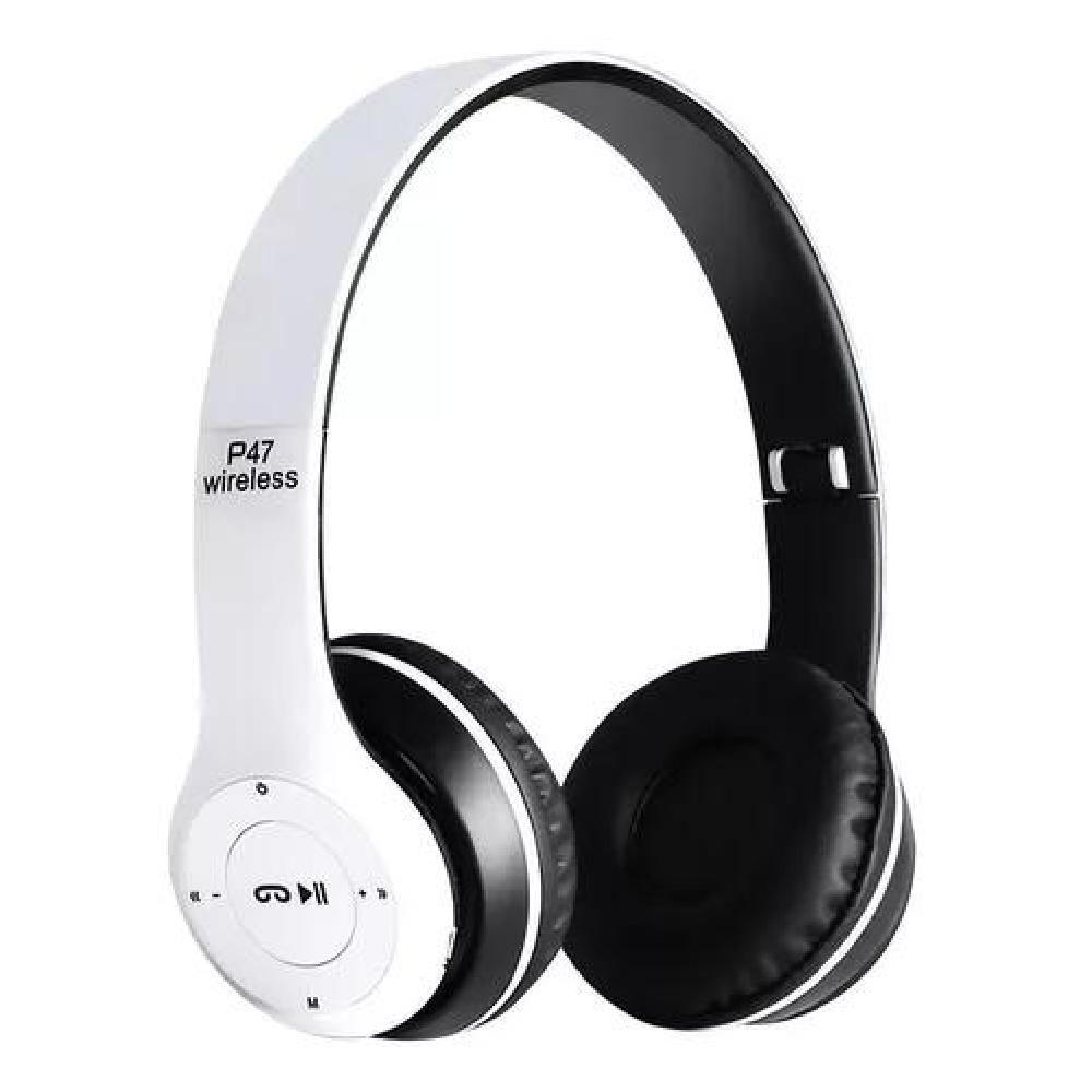 AURICULARES PLEGABLES INALÁMBRICOS P47 PARA DEPORTES, SENDERISMO Y OCIO, COLOR BLANCO - 2