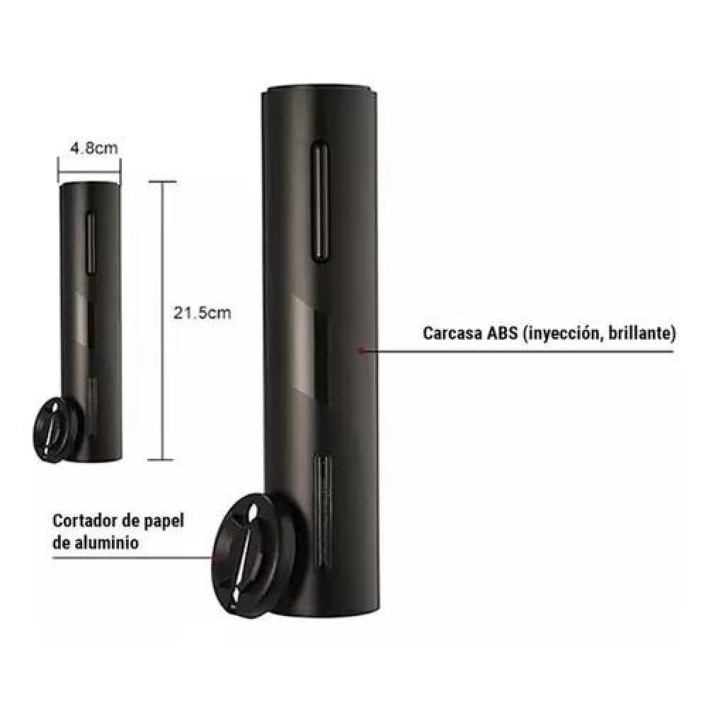 DESCORCHADOR DE VINO ELÉCTRICO NEGRO - 3