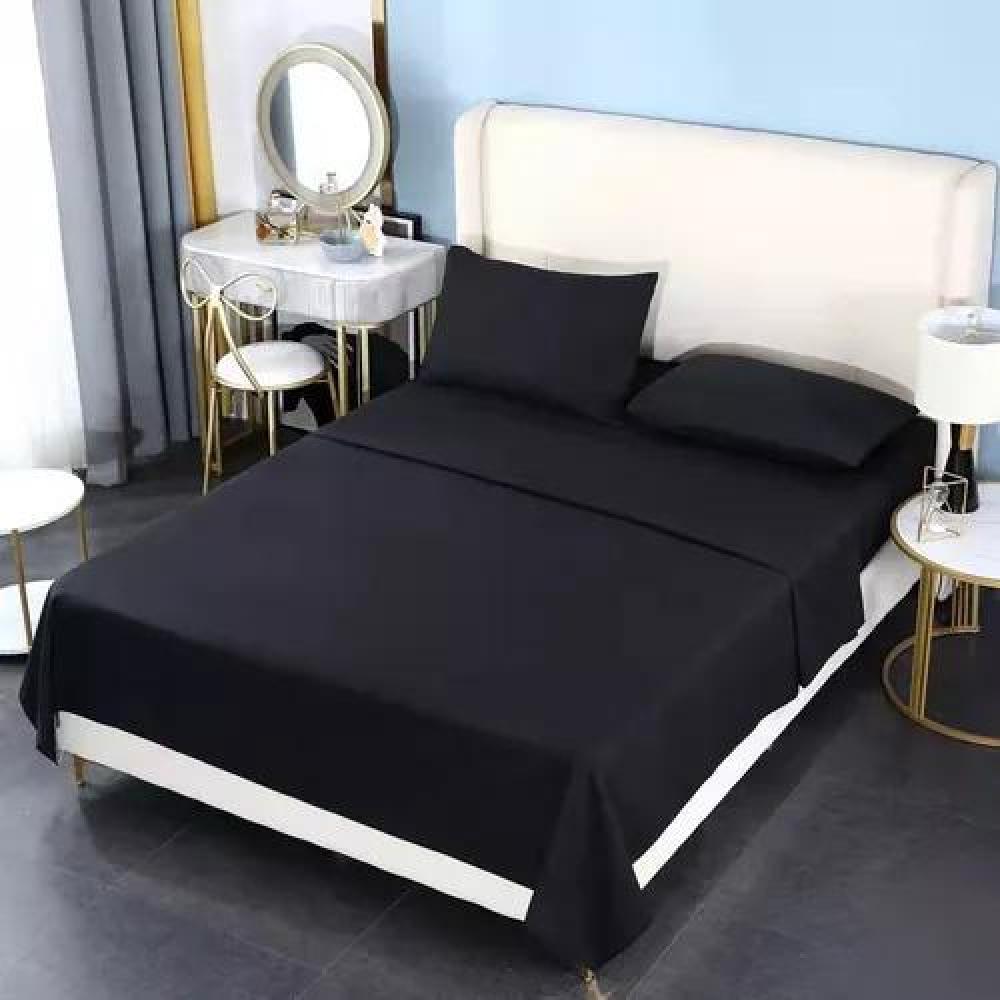 SET SÁBANA 1.5 PLAZAS ALGODÓN NEGRO - 1