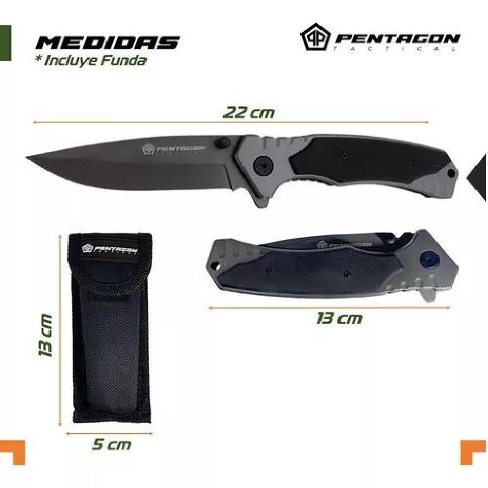 CUCHILLO TÁCTICO NAVAJA PENTAGON CAZA SUPERVIVENCIA CAMPING COLOR GHOST ACERO - 2