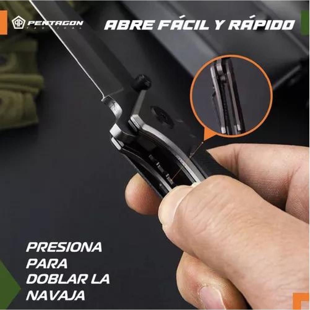 CUCHILLO TÁCTICO NAVAJA PENTAGON CAZA SUPERVIVENCIA CAMPING COLOR GHOST ACERO - 3