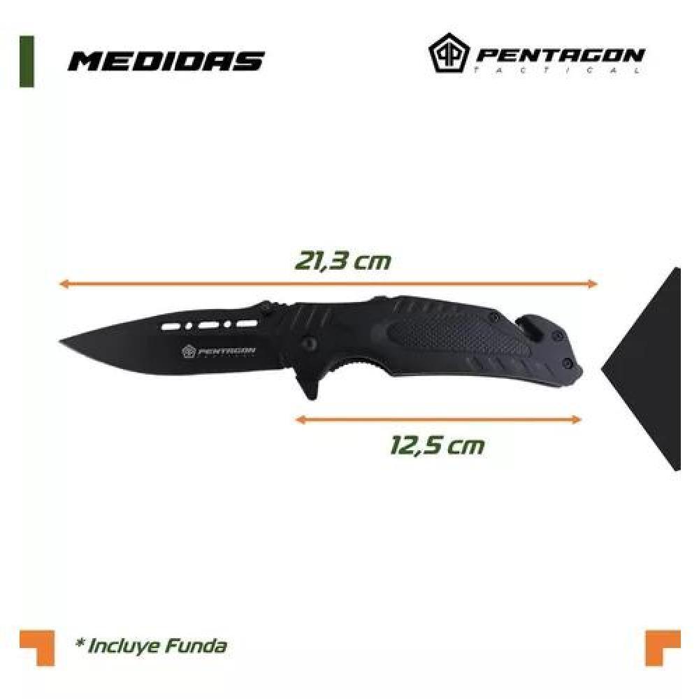 CUCHILLO TÁCTICO NAVAJA PENTAGON CAZA SUPERVIVENCIA CAMPING COLOR HANNIBAL ACERO - 2