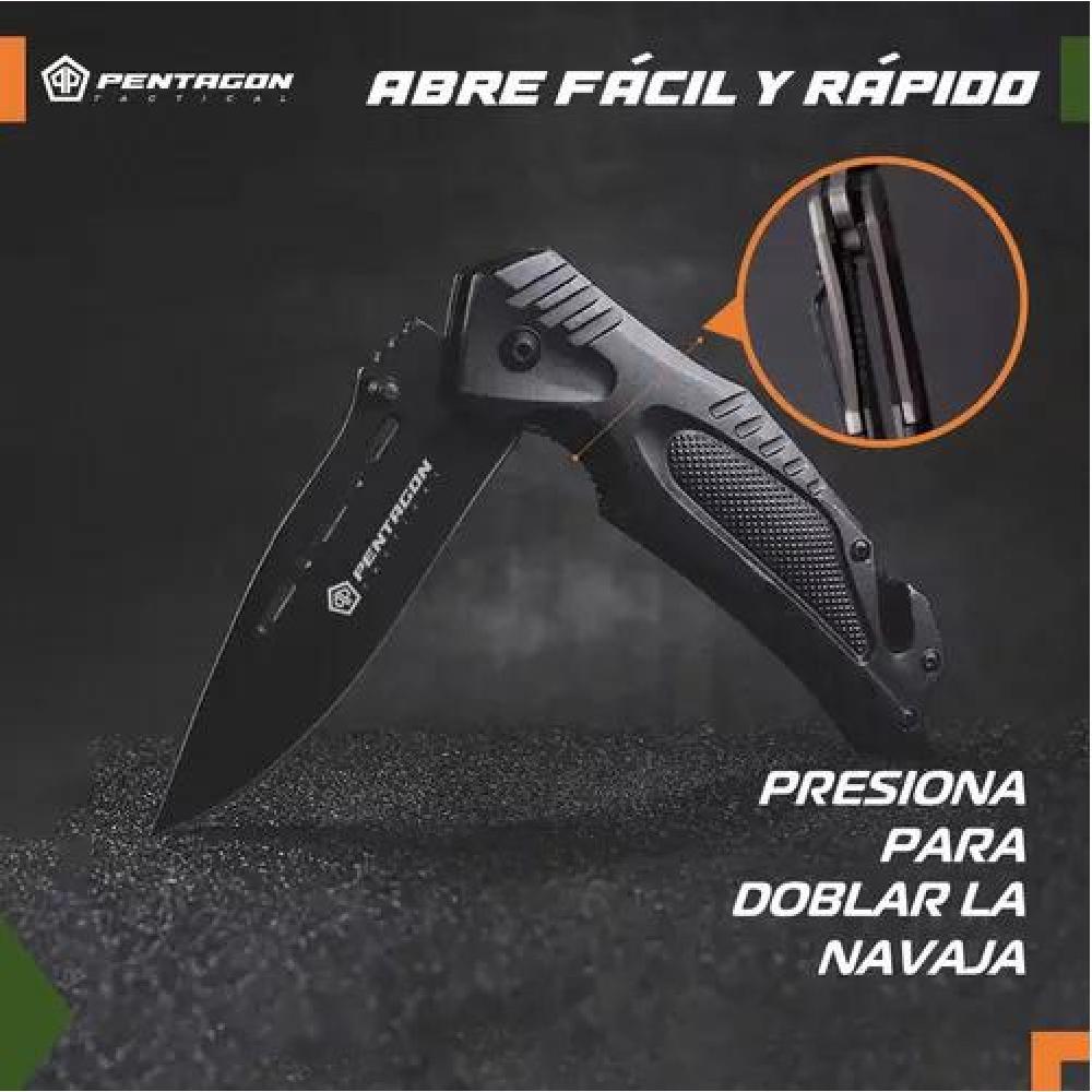 CUCHILLO TÁCTICO NAVAJA PENTAGON CAZA SUPERVIVENCIA CAMPING COLOR HANNIBAL ACERO - 3