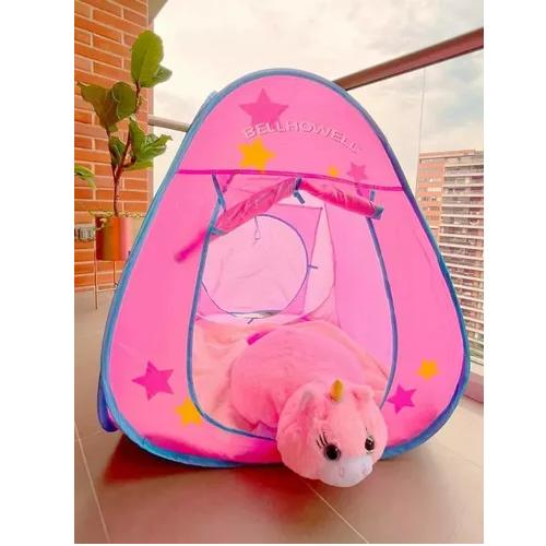 CARPA 3 EN 1 ROSA PELUCHE CASA PARA NIÑAS NIÑOS CARPA PLEGABLE COLOR DO - 1