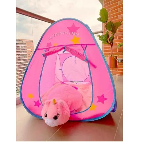 CARPA 3 EN 1 ROSA PELUCHE CASA PARA NIÑAS NIÑOS CARPA PLEGABLE COLOR DO - 2