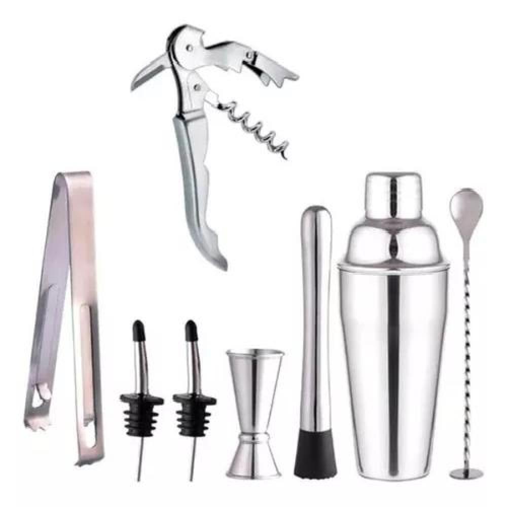 JUEGO DE COCTELERA INOXIDABLE PROFESIONAL 8 PIEZAS GRIS - 1