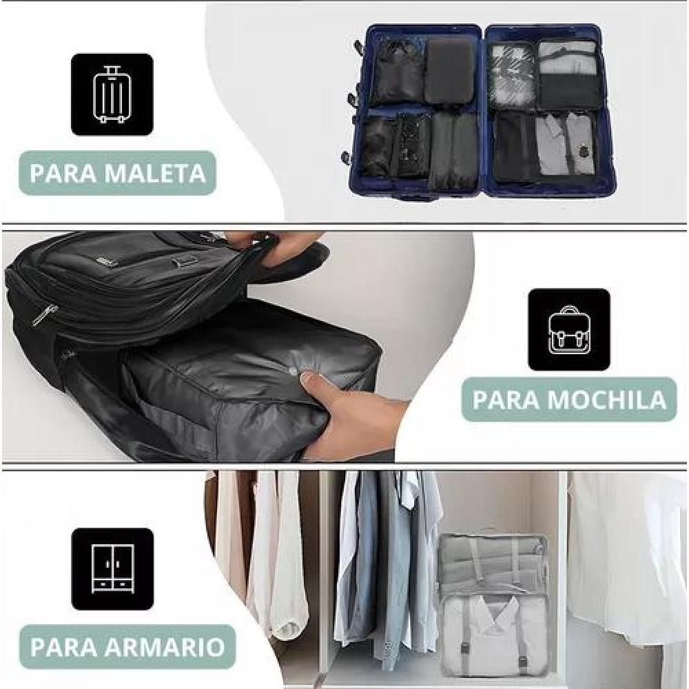 PACK X8 BOLSAS ORGANIZADORAS COLOR NEGRO ACERO - 4