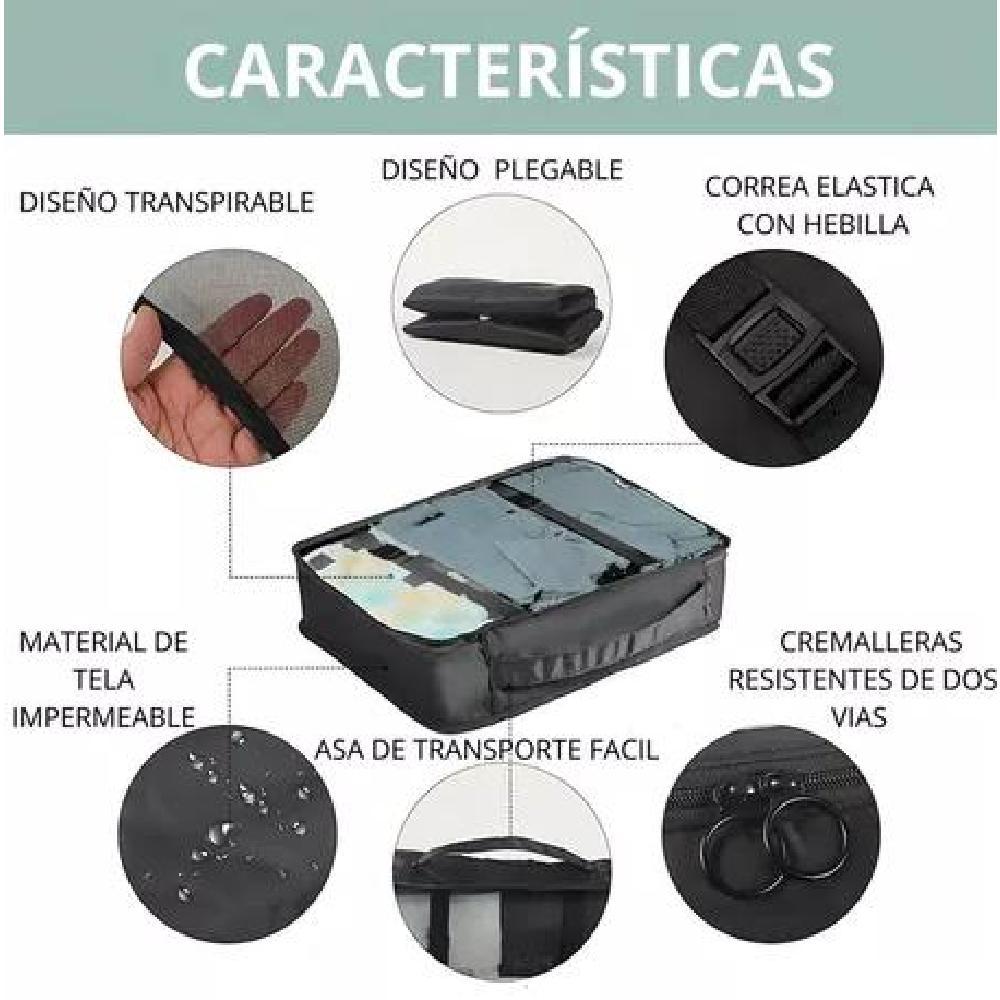PACK X8 BOLSAS ORGANIZADORAS COLOR NEGRO ACERO - 7