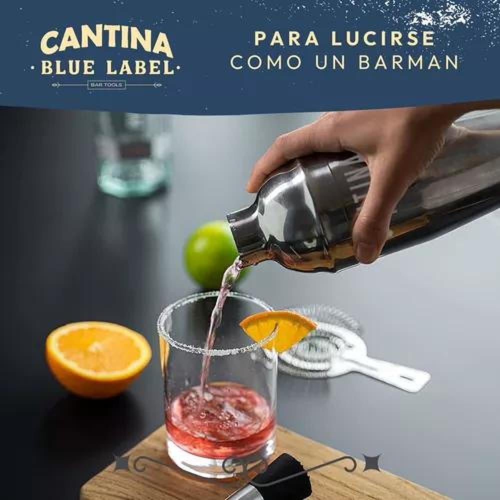 JUEGO BARTENDER COCTELERA UTENSILIOS 12 PIEZAS NEGRO - 3