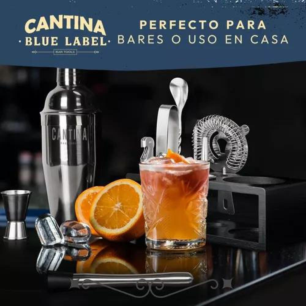 JUEGO BARTENDER COCTELERA UTENSILIOS 12 PIEZAS NEGRO - 7