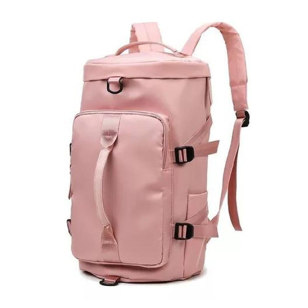 BOLSO VIAJE IMPERMEABLE MOCHILA MULTIUSOS HOMBRO GIMNASIO ROSADO ACERO - 1