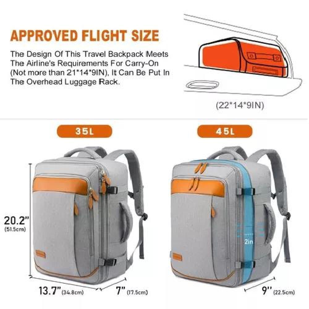 MOCHILA MALETA VIAJE CON 4 CUBOS EMBALAJE AVIÓN COLOR GRIS TELA - 3