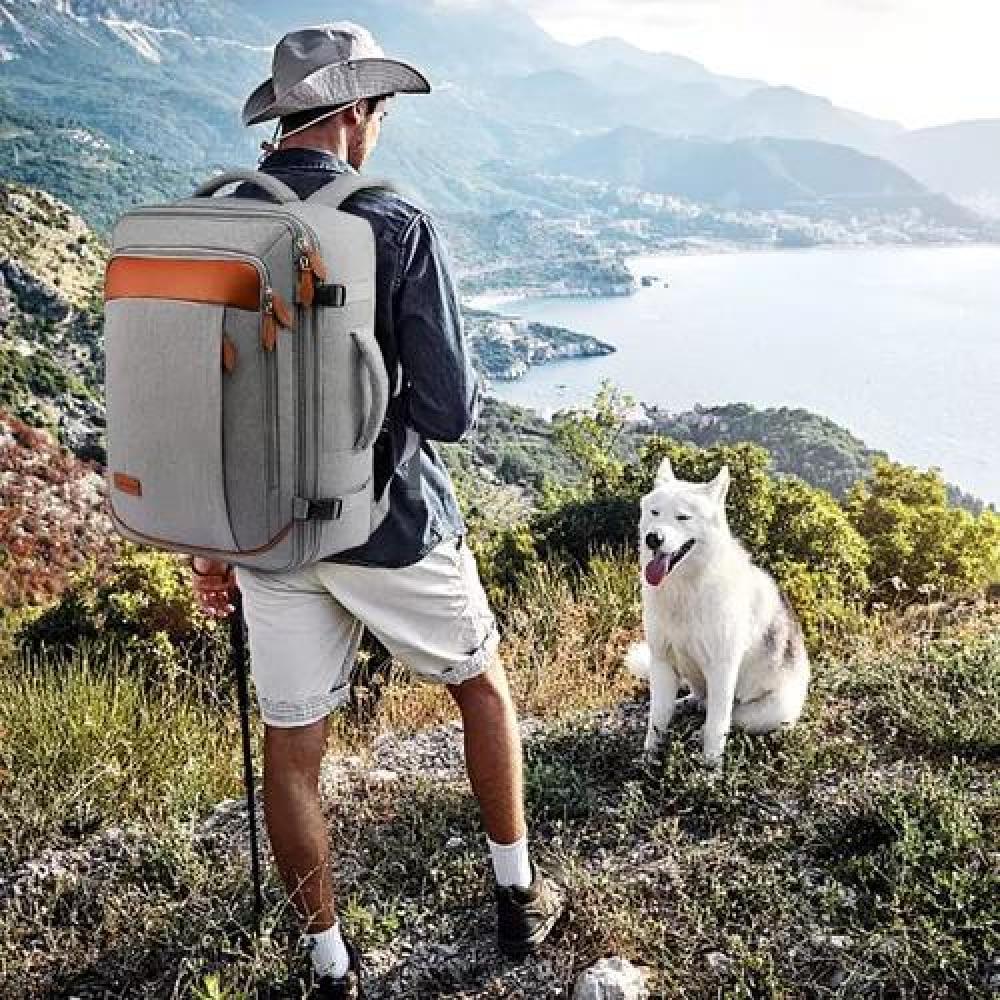 MOCHILA MALETA VIAJE CON 4 CUBOS EMBALAJE AVIÓN COLOR GRIS TELA - 6
