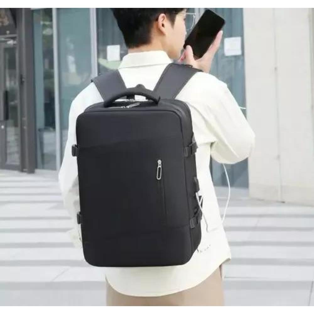MOCHILA EXPANDIBLE VIAJE MULTIUSO IMPERMEABLE CABINA AVIÓN COLOR ROSADO ACERO - 7