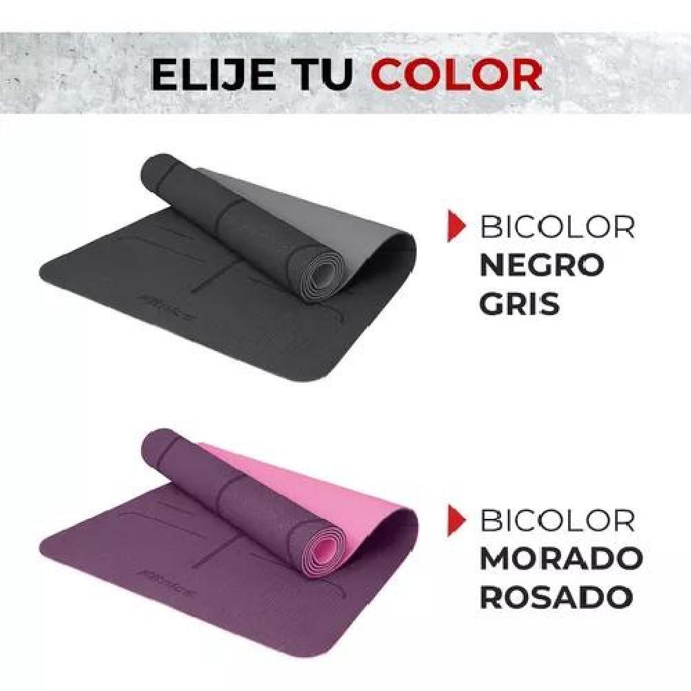MAT YOGA COLCHONETA ECO 6MM DOBLE COLOR GUÍAS +BOLSO +CORREA - 2