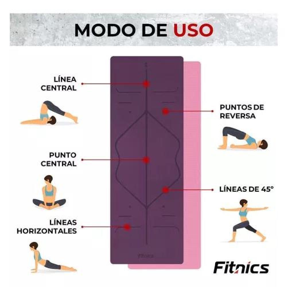MAT YOGA COLCHONETA ECO 6MM DOBLE COLOR GUÍAS +BOLSO +CORREA - 5