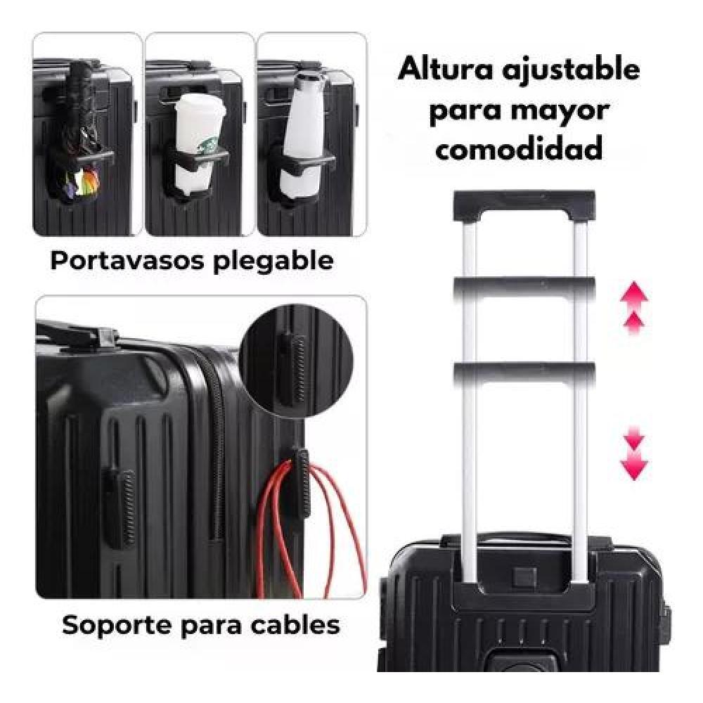 MALETA VIAJE 10 KG EQUIPAJE MANO PORTAVASOS CARRY ON PLÁSTICO ABS - 3