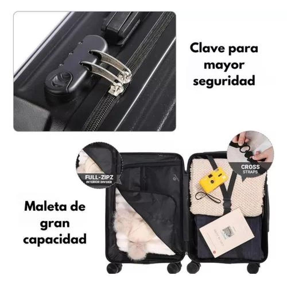 MALETA VIAJE 10 KG EQUIPAJE MANO PORTAVASOS CARRY ON PLÁSTICO ABS - 4