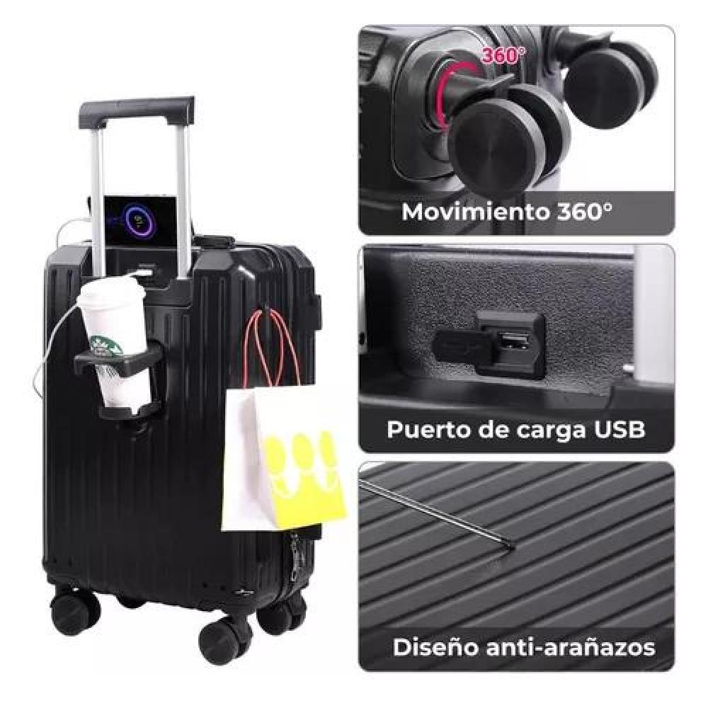 MALETA VIAJE 10 KG EQUIPAJE MANO PORTAVASOS CARRY ON PLÁSTICO ABS - 5