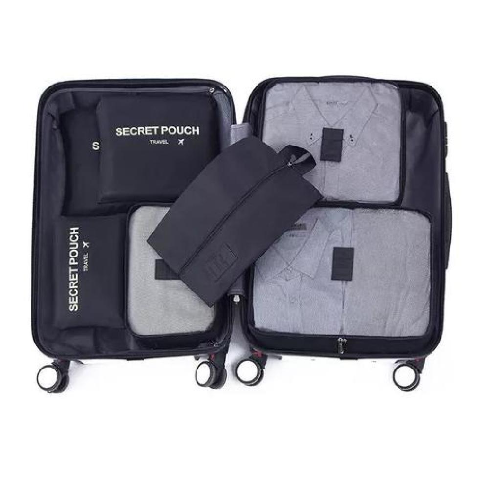SET 6 ORGANIZADORES EQUIPAJE VIAJE BOLSA ROPA INTERIOR ROSADO ACERO - 2