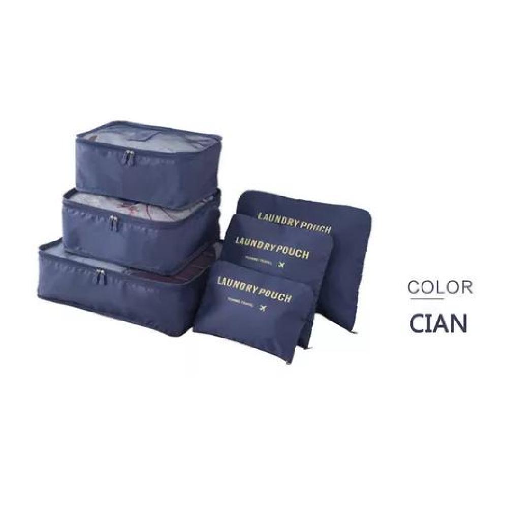 SET 6 ORGANIZADORES EQUIPAJE VIAJE BOLSA ROPA INTERIOR ROSADO ACERO - 3