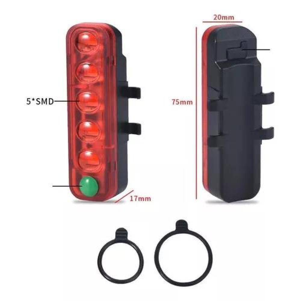 LUZ LED LUZ10 BICICLETA RECARGABLE LUZ DELANTERA TRASERA LINTERNA COLOR UNICO - 5