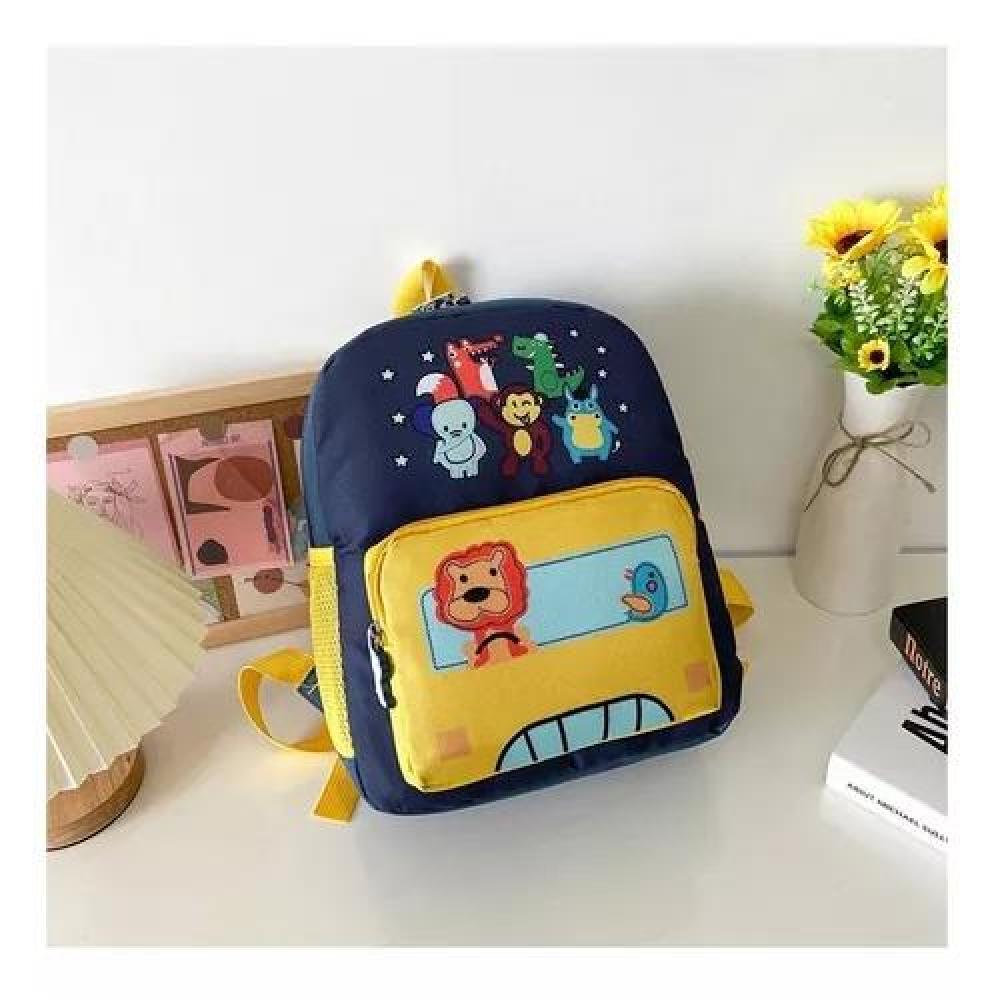 MOCHILA ANIMALITOS NIÑOS KINDERGARTEN COLOR AZUL IMPERMEABLE TELA - 2