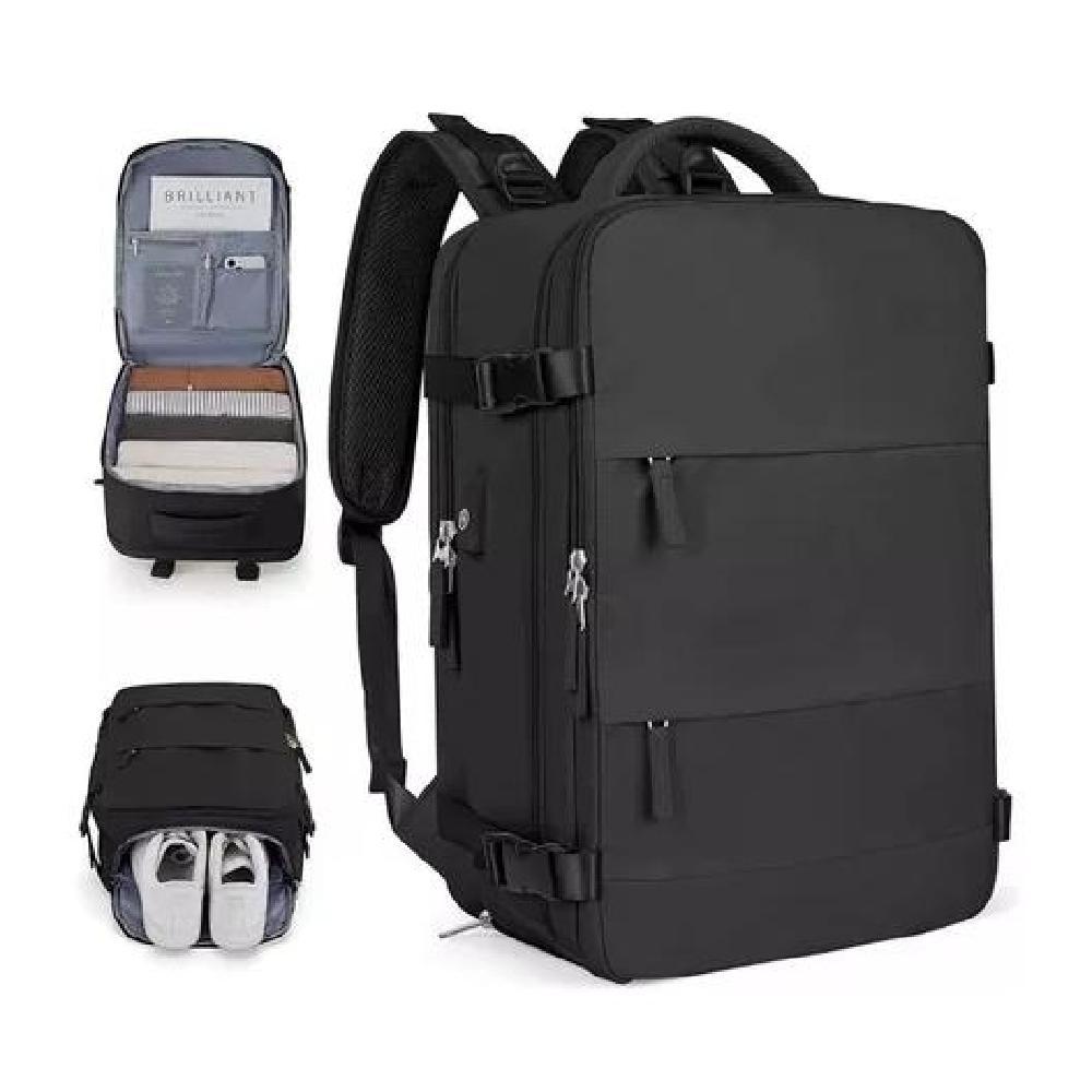 MOCHILA VIAJE CABINA AVIÓN IMPERMEABLE USB COLOR CELESTE ACERO - 3
