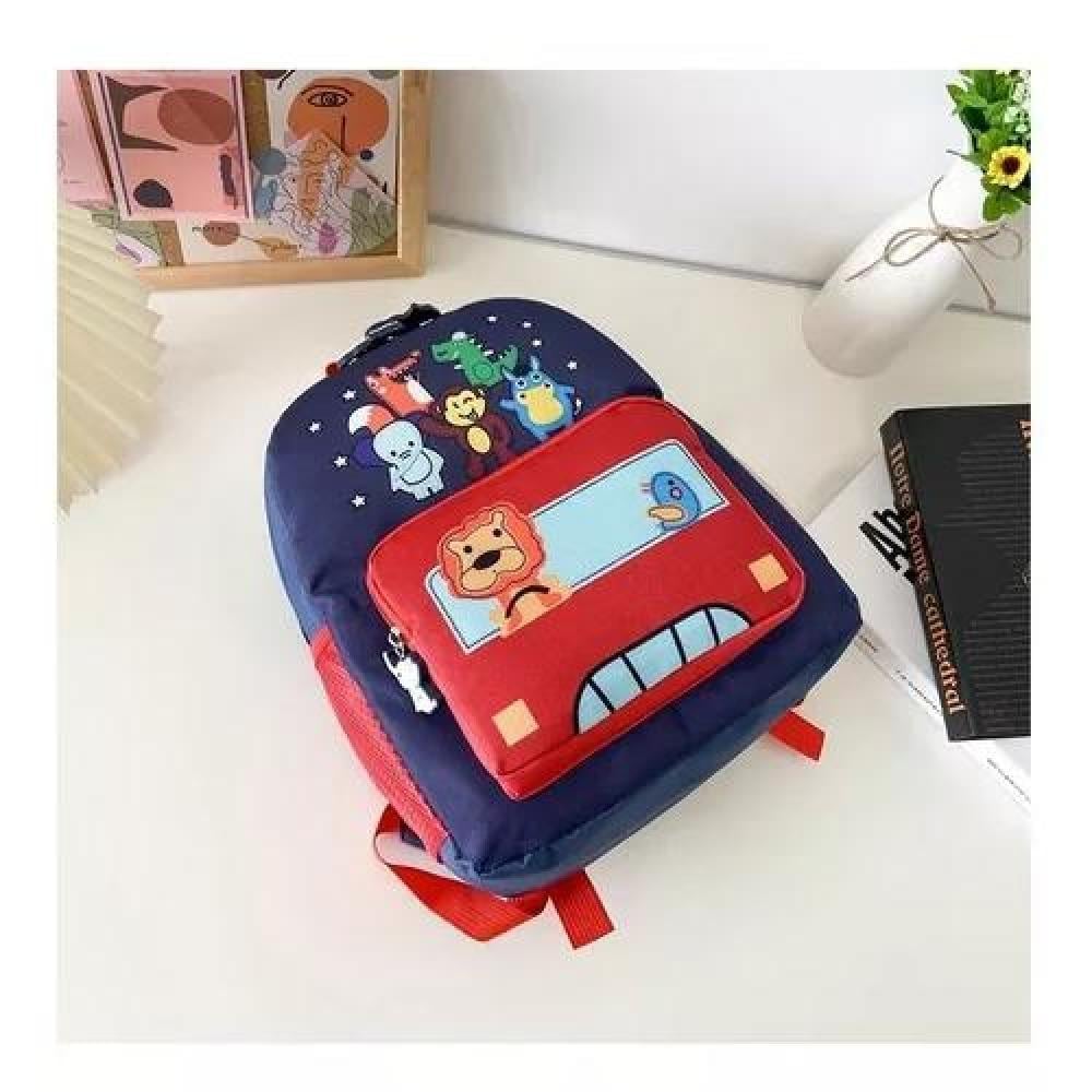 MOCHILA ANIMALITOS NIÑOS KINDERGARTEN COLOR ROJO IMPERMEABLE TELA - 2