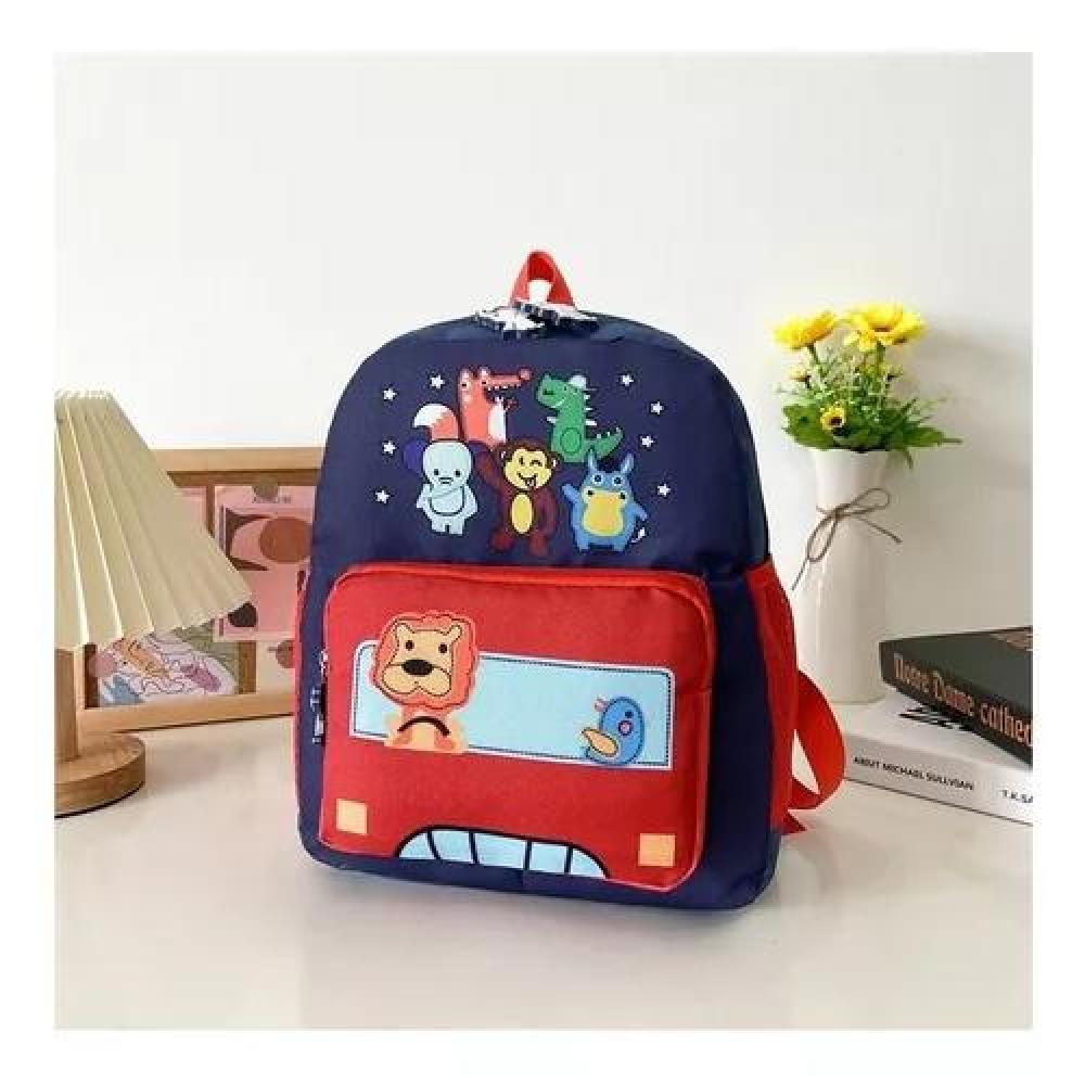 MOCHILA ANIMALITOS NIÑOS KINDERGARTEN COLOR ROJO IMPERMEABLE TELA - 3