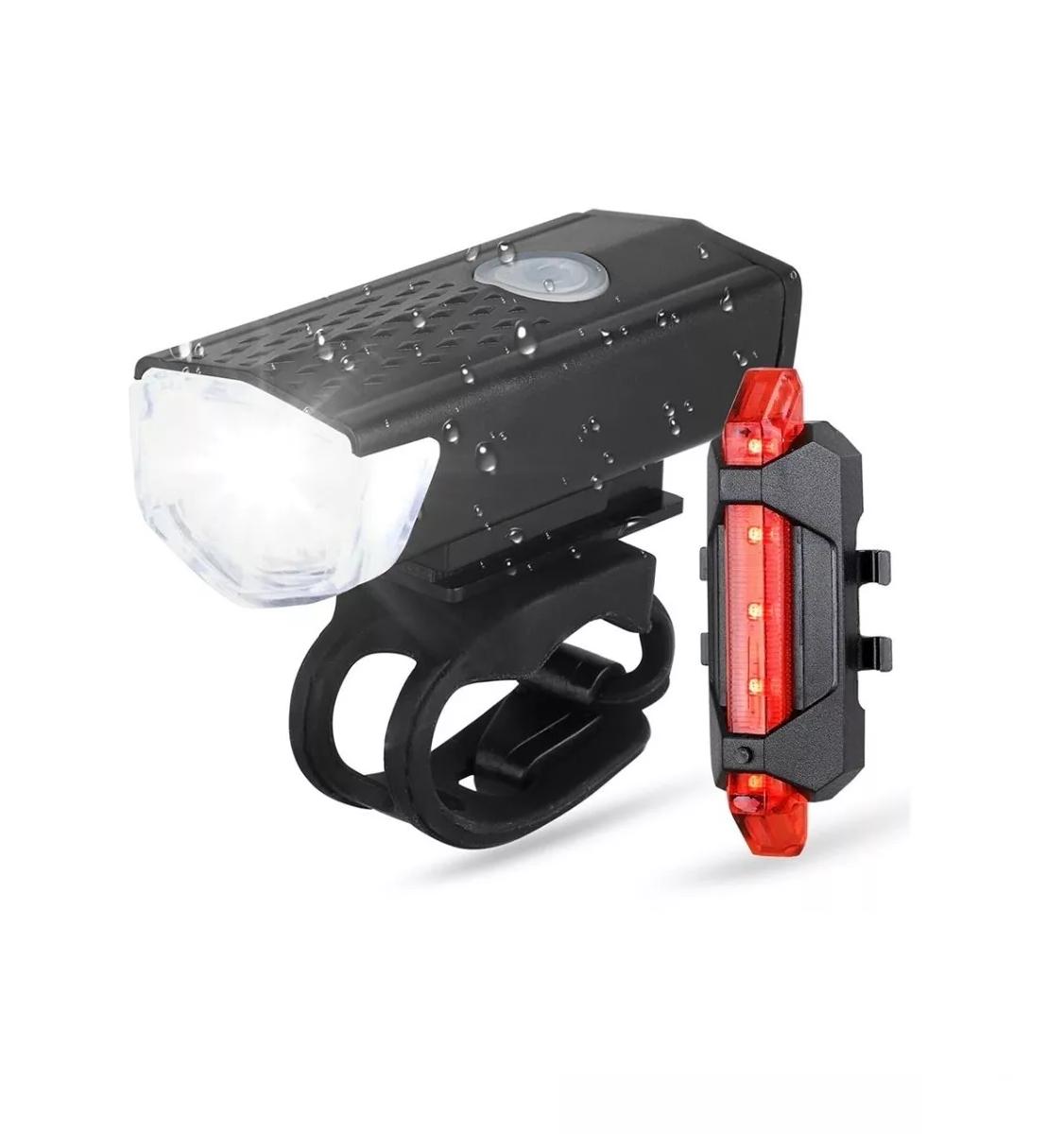 PACK LUZ BICICLETA LUZ9 DELANTERA Y TRASERA RECARGABLE POR USB - 1